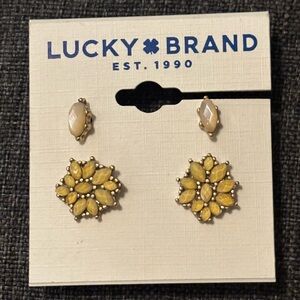 Lucky Brand Gold Stud Earring Set, NWT, Never worn